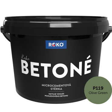 Stěrka dekorativní Roko Betoné P119 Olive Green 7 kg