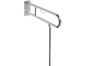 Úchyt sklopný ve tvaru U Bemeta Help s opěrnou nohou a držákem TP 850 mm s krytkou nerez lesklý