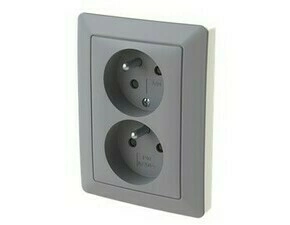 Zásuvka 230 V dvojnásobná ABB Zoni šedá, bílá