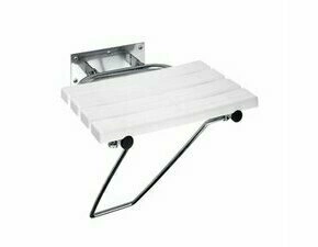 Sedátko sklopné Bemeta Help s nohou, bez krytky bilá/nerez matná