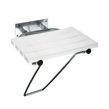 Sedátko sklopné Bemeta Help s nohou, bez krytky bilá/nerez matná