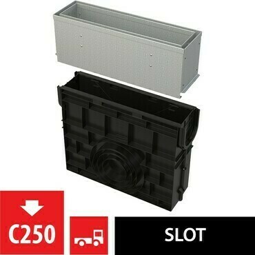 Vpust venkovní štěrbinová Alca AVZ101R-R122R s asymetrickým revizním nástavcem 160 mm, pozink