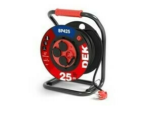 Kabel prodlužovací gumový na bubnu s pevným středem DEK BP425 25 m 1,5 mm2 IP 44