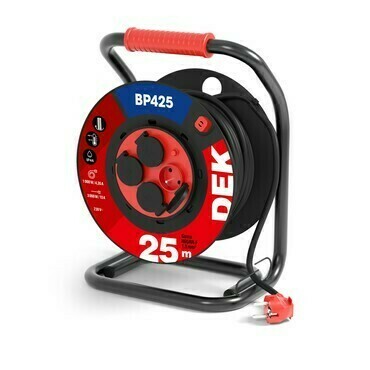 Kabel prodlužovací gumový na bubnu s pevným středem DEK BP425 25 m 1,5 mm2 IP 44
