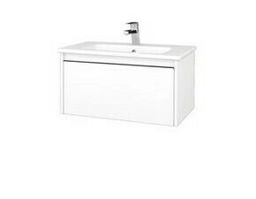 Skříňka umyvadlová Dřevojas BONO SZZ 80 bílá lesk/bílá mat vč. umyvadla Euphoria