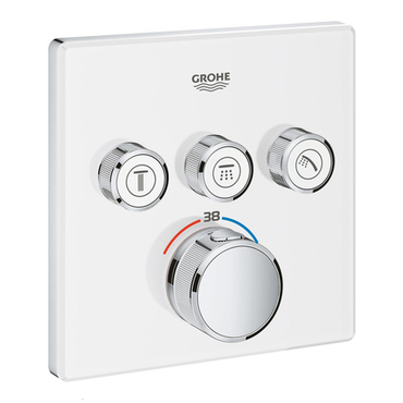 Díl nadomítkový Grohe Grohtherm SmartControl s 3 ventily měsíční bílá/chrom 29157LS0