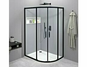 Kout sprchový Gelco Sigma Simply Black 1 000×800 mm černá/čiré sklo R550