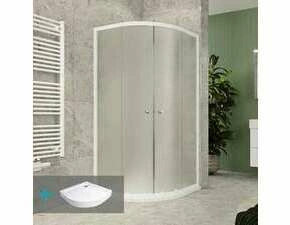 Kout sprchový s vaničkou Mereo Kora Lite 900×900 mm bílý/Grape R550