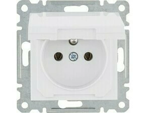 Zásuvka 230 V Hager lumina bílá lesk