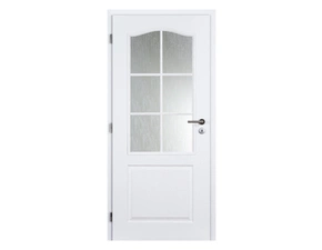 Dveře částečně prosklené profilované Doornite Socrates bílé levé 800 mm