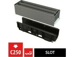 Žlab venkovní štěrbinový Alca AVZ101S-R323R se symetrickým revizním nástavcem 100 mm, nerez