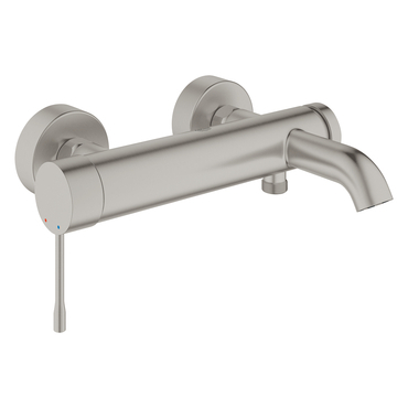 Baterie vanová nástěnná Grohe Essence 150 mm, SuperSteel s přepínačem 25250DC1