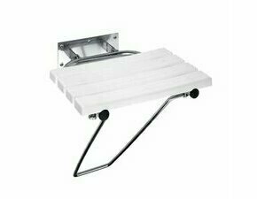 Sedátko sklopné Bemeta Help s nohou, bez krytky bilá/nerez lesklá