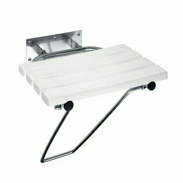 Sedátko sklopné Bemeta Help s nohou, bez krytky bilá/nerez lesklá