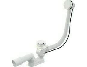 Sifon vanový s ovládáním Alca A55KM-WHITE-80 kov bílá-mat velká zátka