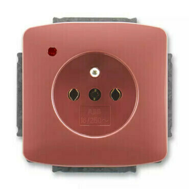 Zásuvka 230 V jednonásobná ABB Tango vřesová červená