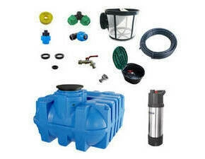 Sestava nádrže na dešťovou vodu Aquanix Iris 6000 l Standard pro zálivku zahrady