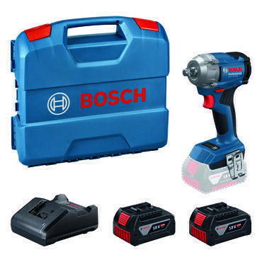 Utahovák rázový AKU Bosch GDS 18V-350 (2× AKU 4 Ah)