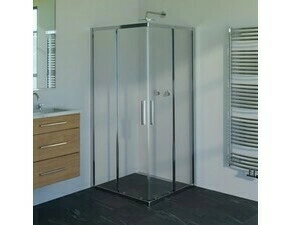 Kout sprchový WECCO 900×900 mm lesklý hliník/čiré sklo 6mm