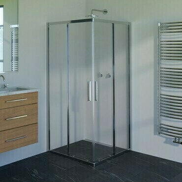 Kout sprchový WECCO 900×900 mm lesklý hliník/čiré sklo 6mm