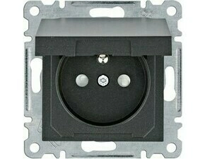 Zásuvka 230 V Hager lumina clonky černá mat