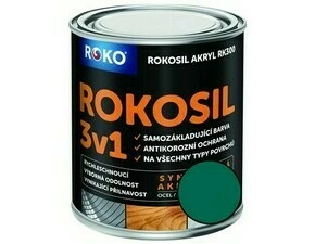 Barva samozákladující Rokosil akryl 3v1 RK 300 5400 zelená tmavá, 0,6 l