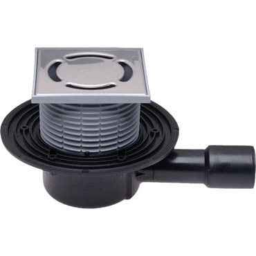 Vpust podlahová HL510NPr 123×123 mm DN 40/50 vodorovná