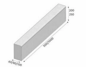 Obrubník betonový CS Beton T8 půlka šedá 80×500×250 mm