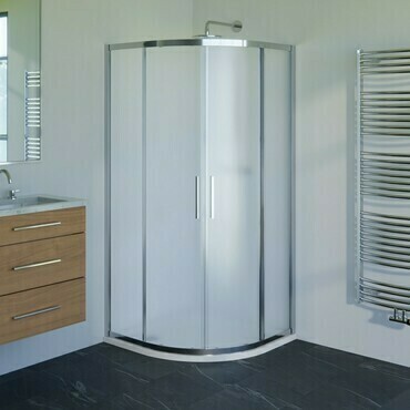 Kout sprchový WECCO SHINY 800×800 mm lesklý hliník/matné sklo R550