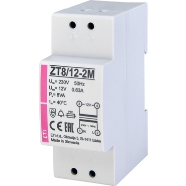 Transformátor zvonkový ETI ZT8/12-2M