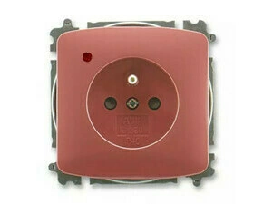 Zásuvka 230 V jednonásobná ABB Tango IP 40 s optickou signalizací vřesová červená