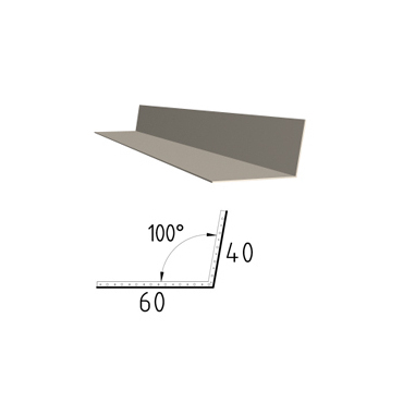 Koutová lišta z poplastovaného plechu Viplanyl 40x60 r.š. 100 mm