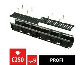 Žlab venkovní Alca AVZ103-R202 s kovovým rámem, rošt litinový C250