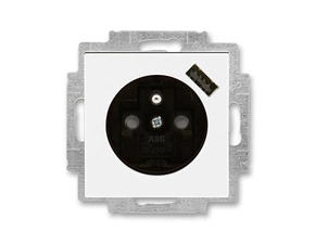 Zásuvka 230 V s USB jednonásobná ABB Levit bílá, kouřová černá