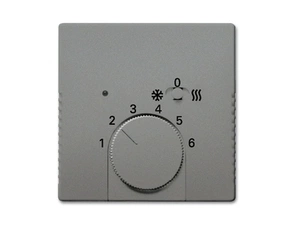 Kryt termostat otočný topení a chlazení ABB Solo metalická šedá