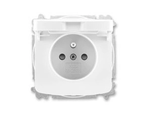 Zásuvka 230 V jednonásobná ABB Tango s víčkem bílá