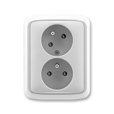 Zásuvka 230 V dvojnásobná kompletní ABB Tango IP 40 šedá