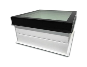 Světlík plochý fixní DEKLIGHT NO FRAME/RAL 7021 FIX trojsklo manžeta 15 cm 100×100 cm