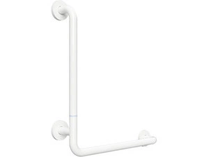 Držadlo nástěnné opěrné Bemeta Help 680 mm levé s krytkou, skládané bílé