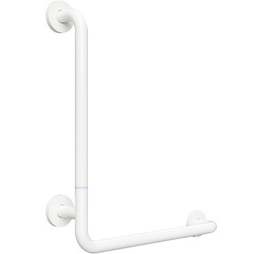 Držadlo nástěnné opěrné Bemeta Help 680 mm levé s krytkou, skládané bílé