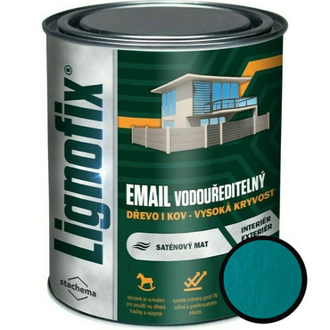 Barva vrchní Lignofix Email vodouředitelný zelená, 0,75 l