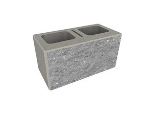 Tvárnice plotová štípaná CS Blok 20 s prořezem šedá 200×400×200 mm