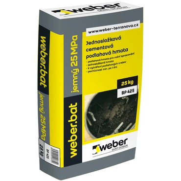 Potěr cementový jemný 25 MPa weberbat 25 kg