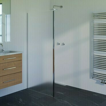 Stěna boční WECCO 800 mm lesklý hliník/matné sklo 1