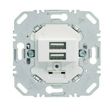 Zásuvka nabíjecí USB Hager Berker bílá, mat