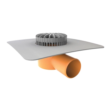 Vpust terasová vodorovná TOPWET s integrovaným PVC límcem, průměr 50 mm