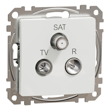Zásuvka anténní průběžná Schneider Sedna Design TV/R/SAT 8 dB bílá
