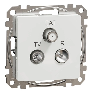 Zásuvka anténní průběžná Schneider Sedna Design TV/R/SAT 8 dB bílá