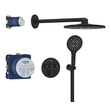 Systém sprchový termostatický Grohe Grohtherm SmartControl s hlavovou sprchou Rainshower SmartActive 310 phantom black 34863KF0