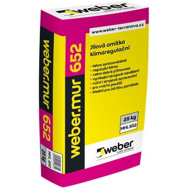 Omítka hlíněná klímaregulační webermur 652 30 kg